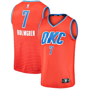 Chet Holmgren Oklahoma City Thunder Fanatics Fast Break Replica Player Jersey - Statement Edition - Orange