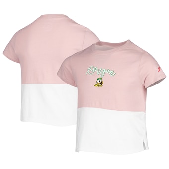 Oregon Ducks League Collegiate Wear Girls Youth Colorblocked T-Shirt - Pink/White