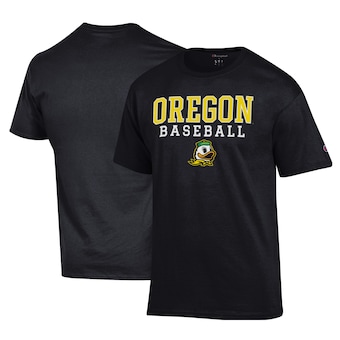 Oregon Ducks Champion Primary Team Logo Stack Logo Baseball Powerblend T-Shirt - Black