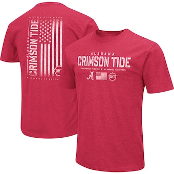 Alabama Crimson Tide Colosseum OHT Military Appreciation Flag 2.0 T-Shirt - Heather Crimson