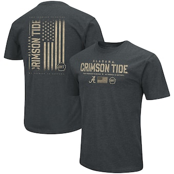 Alabama Crimson Tide Colosseum OHT Military Appreciation Flag 2.0 T-Shirt - Heathered Black