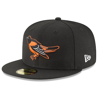 Baltimore Orioles New Era Cooperstown Collection Wool 59FIFTY Fitted Hat - Black