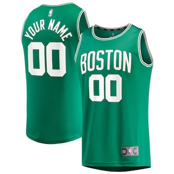 Boston Celtics Fanatics Fast Break Custom Replica Jersey Kelly Green - Icon Edition