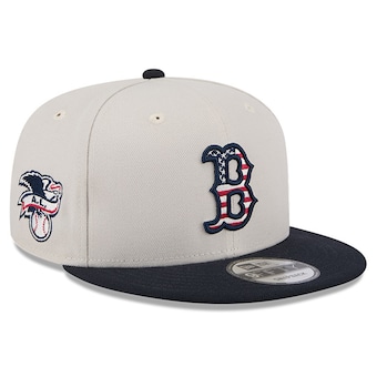  Boston Red Sox New Era 2024 Fourth of July 9FIFTY Snapback Hat - Khaki/Black