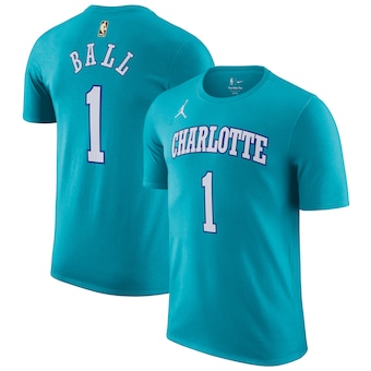 LaMelo Ball Charlotte Hornets Jordan Brand 2023/24 Classic Edition Name & Number T-Shirt - Teal