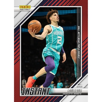LaMelo Ball Charlotte Hornets Fanatics Exclusive Parallel Panini Instant Near Triple-Double Single Trading Card - Limited Edition of 99