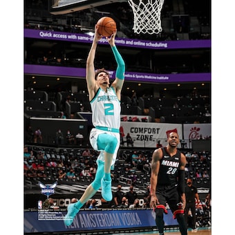 LaMelo Ball Charlotte Hornets Fanatics Authentic Unsigned Dunk vs. Miami Heat Photograph