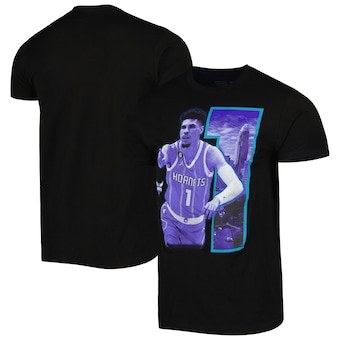 LaMelo Ball Charlotte Hornets Stadium Essentials Unisex Player Skyline T-Shirt - Black