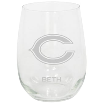 Chicago Bears 15oz. Personalized Stemless Etched Glass Tumbler