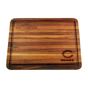 Chicago Bears Large Acacia Personalized Cutting & Serving Board