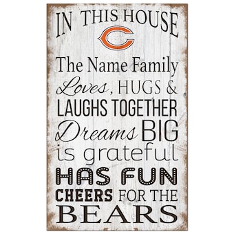 Chicago Bears Personalized 11" x 19" In This House Sign