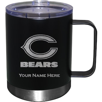Chicago Bears 12oz. Personalized Stainless Steel Lowball with Handle - Black