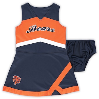 Chicago Bears Girls Preschool Two-Piece Cheer Captain Jumper Dress with Bloomers Set - Navy