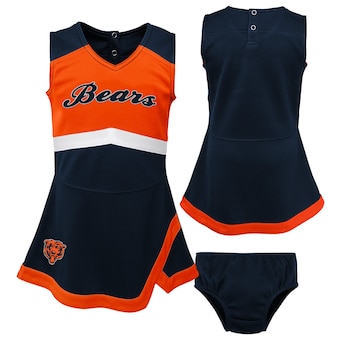 Chicago Bears Girls Toddler Cheer Captain Dress with Bloomers - Navy