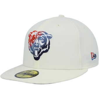 Chicago Bears New Era Chrome Color Dim 59FIFTY Fitted Hat - Cream