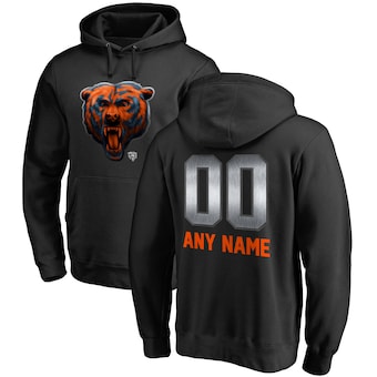 Chicago Bears NFL Pro Line by Fanatics Personalized Midnight Mascot Pullover Hoodie - Black