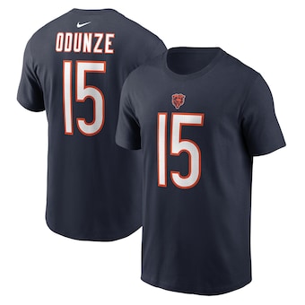 Rome Odunze Chicago Bears Nike 2024 NFL Draft First Round Pick Name & Number T-Shirt - Navy