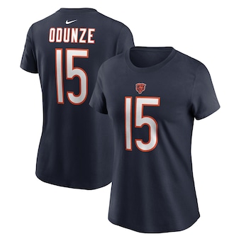 Rome Odunze Chicago Bears Nike Women's 2024 NFL Draft Name & Number T-Shirt - Navy