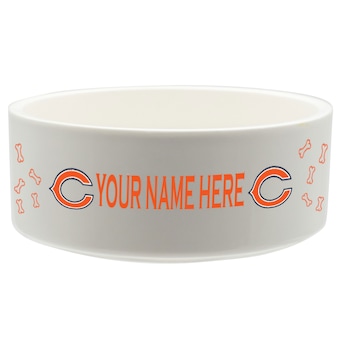 Chicago Bears 20oz. Personalized Pet Bowl - White