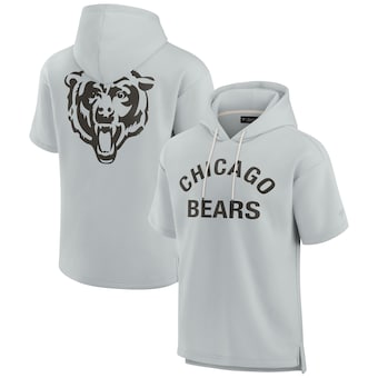 Chicago Bears Fanatics Signature Unisex Elements Super Soft Fleece Short Sleeve Pullover Hoodie - Gray