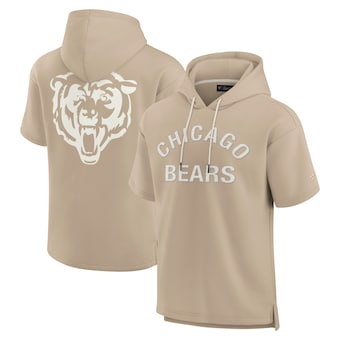 Chicago Bears Fanatics Signature Unisex Elements Super Soft Fleece Short Sleeve Pullover Hoodie - Khaki