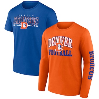 Denver Broncos Fanatics Throwback T-Shirt Combo Set - Orange/Royal
