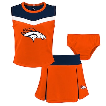Denver Broncos Girls Toddler Spirit Cheer Two-Piece Cheerleader Set with Bloomers - Orange