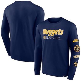 Denver Nuggets Fanatics Baseline Long Sleeve T-Shirt - Navy