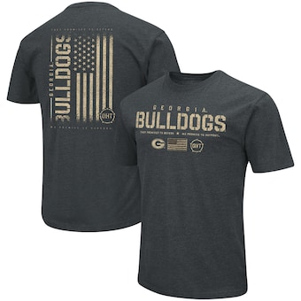 Georgia Bulldogs Colosseum OHT Military Appreciation Flag 2.0 T-Shirt - Heathered Black