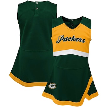 Green Bay Packers Girls Infant Cheer Captain Jumper Dress - Green