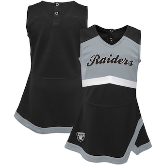 Las Vegas Raiders Girls Infant Cheer Captain Jumper Dress - Black