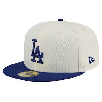Los Angeles Dodgers New Era Evergreen Chrome 59FIFTY Fitted Hat - Cream