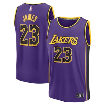 LeBron James Los Angeles Lakers Fanatics Fast Break Replica Player Jersey - Statement Edition - Purple