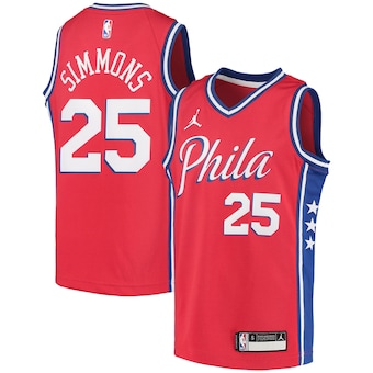 Ben Simmons Philadelphia 76ers Jordan Brand Youth 2020/21 Swingman Player Jersey - Statement Edition - Red