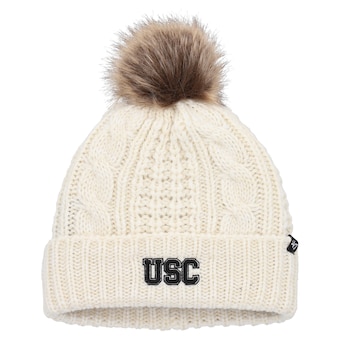 USC Trojans '47 Women's Meeko Cuffed Knit Hat with Pom - White