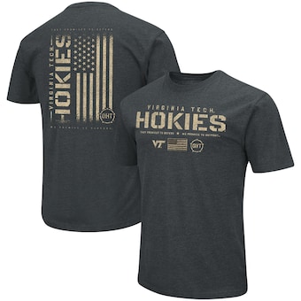 Virginia Tech Hokies Colosseum OHT Military Appreciation Flag 2.0 T-Shirt - Heathered Black