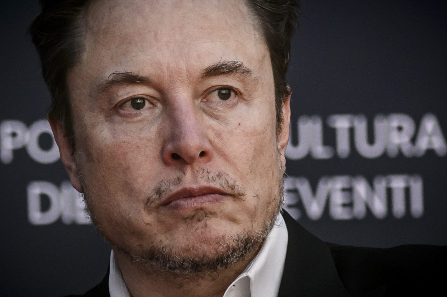 ROME, ITALY &#8211; DECEMBER 15: Elon Musk, chief executive officer of Tesla Inc and X (formerly Twitter) Ceo speaks at the Atreju political convention organized by militants of Fratelli d&#8217;Italia (Brothers of Italy), on December 15, 2023 in Rome, Italy. Italian Prime Minister Giorgia Meloni&#8217;s right-wing political party organised a four-day political festival in the Italian capital. (Photo by Antonio Masiello/Getty Images)
