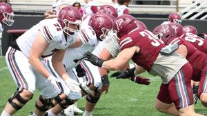 The Fordham lines square off in the spring game