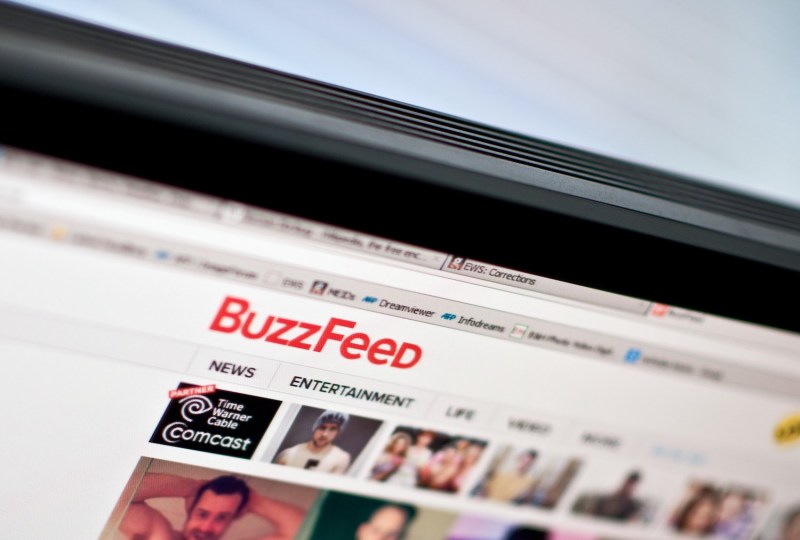 The logo of news website BuzzFeed is seen on a computer screen in Washington on March 25, 2014.   (Nicholas Kamm/AFP/Getty Images)