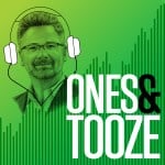 Illustration with Adam Tooze headshot on a green background with the text "Ones & Tooze"