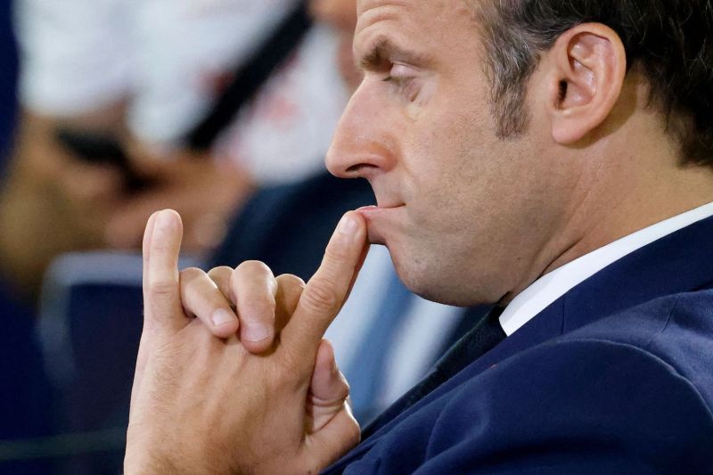 France's President French President Emmanuel Macron listens to speeches during the Conference on the Future of Europe in Strasbourg, France, on May 9.