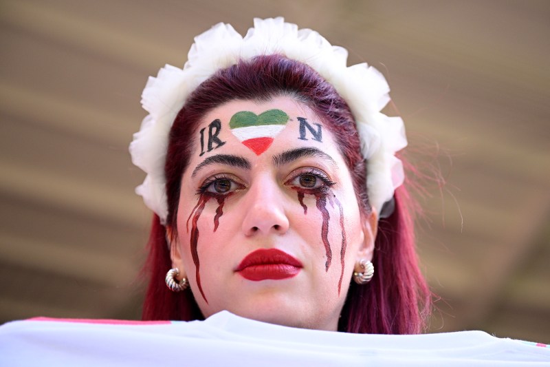 A fan at the FIFA World Cup match between Wales and Iran on Nov. 25, 2022 in Doha, Qatar.