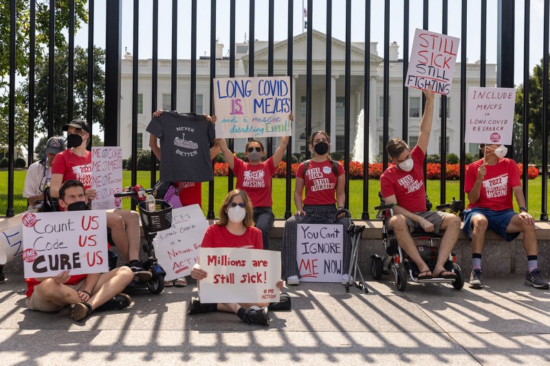 Protestors outside the White House call attention to those suffering from Long Covid