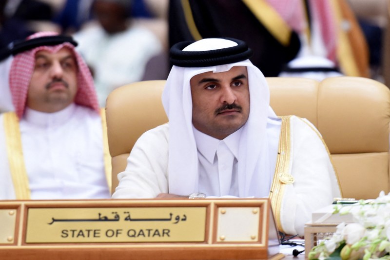 Qatar's Emir Sheikh Tamim bin Hamad al-Thani attends the 4th Summit of Arab States and South American countries in the Saudi capital Riyadh, on November 11, 2015.