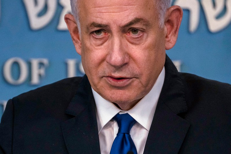 Israeli Prime Minister Benjamin Netanyahu speaks during a news conference in Jerusalem.