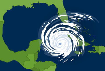 An illustration of a tropical cyclone