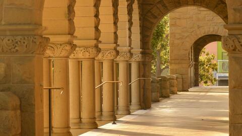The columns at Encina Hall, Stanford University 