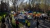 FILE - Harvard University students said on May 14, 2024, that they were voluntarily dismantling their encampment in Harvard Yard, shown here on April 25, after university officials agreed to meet and discuss the school's investments in Israel and businesses that support it.