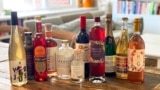 Non-alcoholic spirits are displayed in New York in August 2021. Interest in a sober lifestyle has been growing for years, leading to the rise of mocktails and alcohol-free bars. (Katie Workman via AP)