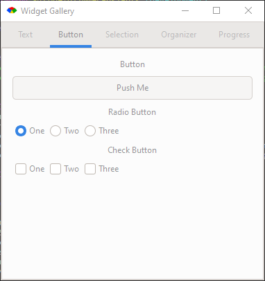 widget gallery button